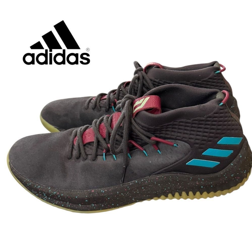 Adidas Dame 4 Black Glow Men's CQ1254 Glow in the Dark Outsole Sneakers 12.5